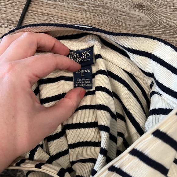 NWOT bite me bait quarter zip striped sweater - Picture 2 of 2